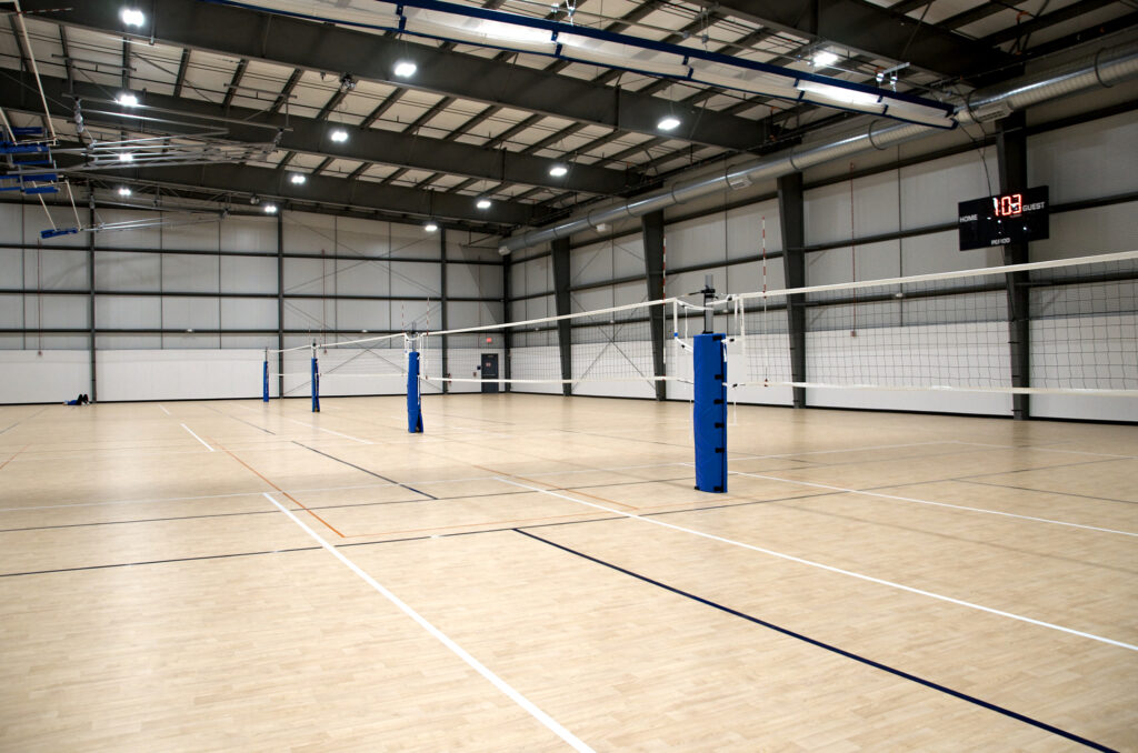 Sawmill Sports Hub has volleyball courts for serious and recreational game play.