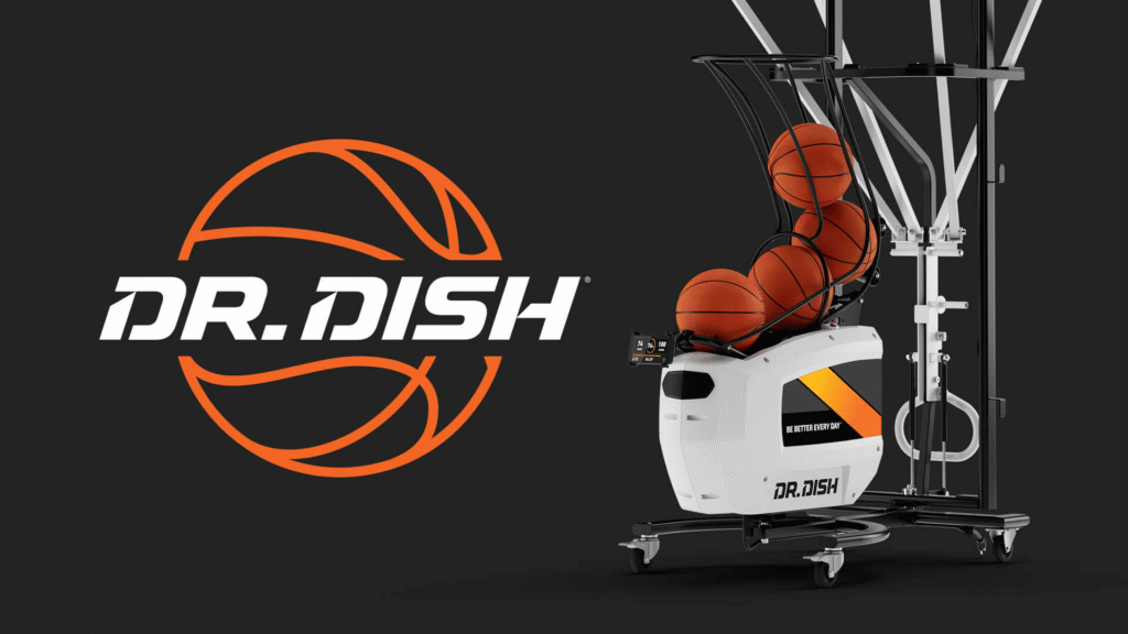 Dr. Dish Basketball Shooting Machine logo - state-of-the-art basketball training equipment at Sawmill Sports Hub Willowbrook IL.
