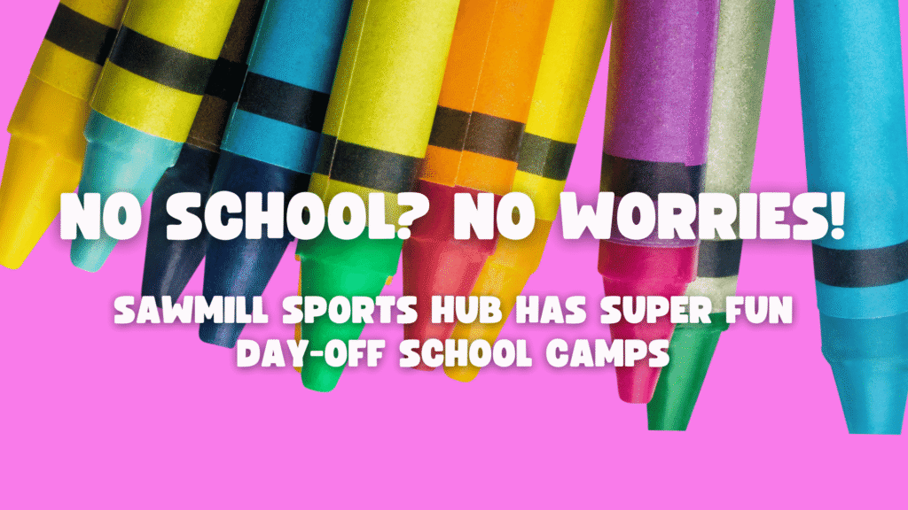 Colorful crayons showcasing Presidents’ Day Camp at Sawmill Sports Hub in Willowbrook, Illinois serving DuPage County & Chicagoland