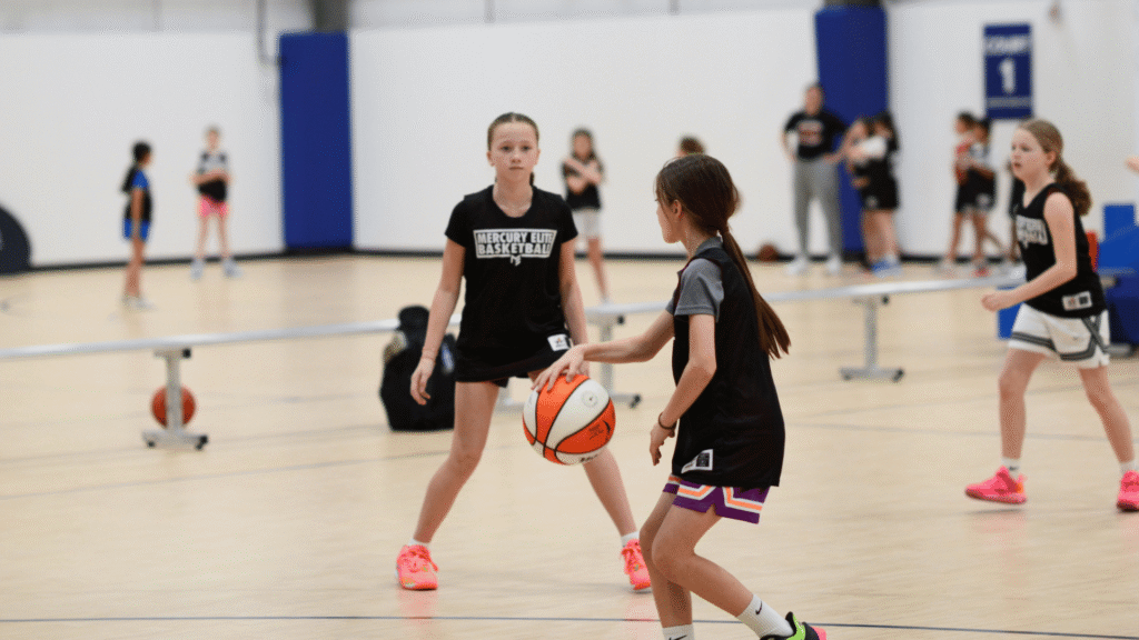 Girls playing basketball at Sawmill Sports Hub