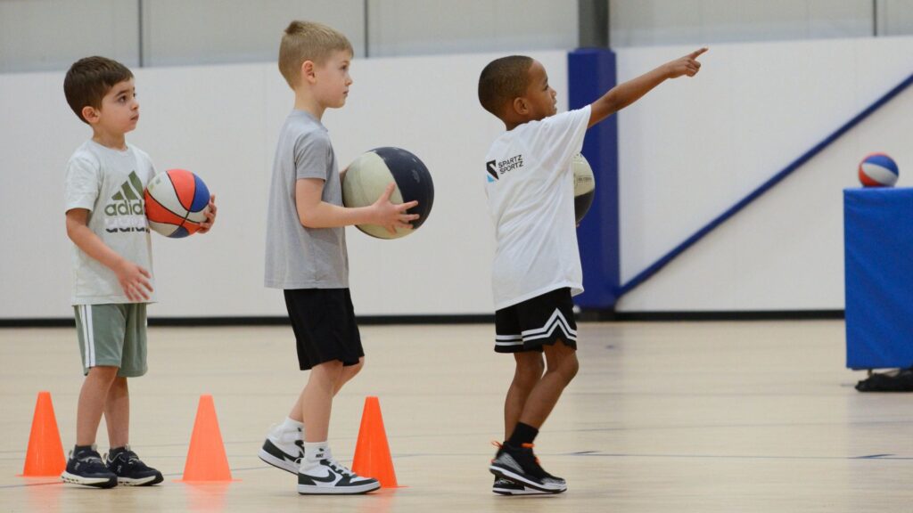 Kids have fun in Spartz Sportz basketball program at Sawmill Sports Hub