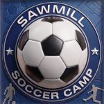 A soccer ball with the words SAWMILL SOCCER CAMP around it.